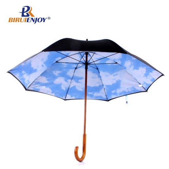 New arrival stick umbrella for lady wood handle