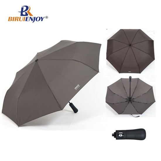Large fold umbrella black/gray pongee auto open/close