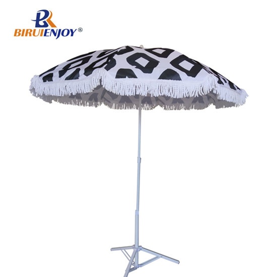 Luxury beach parasols with cotton trim/tassel 200/180 with tilt