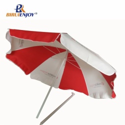 180 cm beach umbrella red and white for promotion/market/street