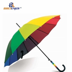 Colorful rainbow umbrella 24 inch female