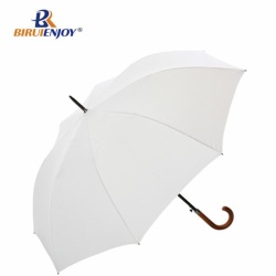 promotional waking umbrella white polyester auto 24 inch
