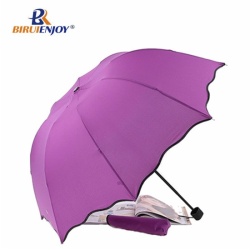 Color changing folding umbrella for rain sun 21 inch
