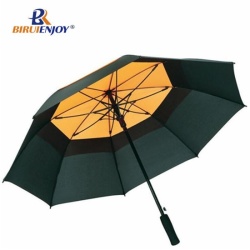 Windproof golf umbrella double layer with logo printed auto
