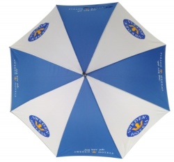 Strong branding umbrella fiber stick blue pongee with logo