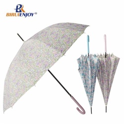 Fashion lady umbrella color matched handle for rain sun